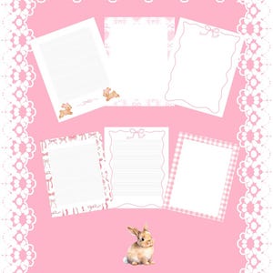Papel de carta estético para caneta Coquette, 8,5 x 11, pautado/sem pauta, papel para scrapbook