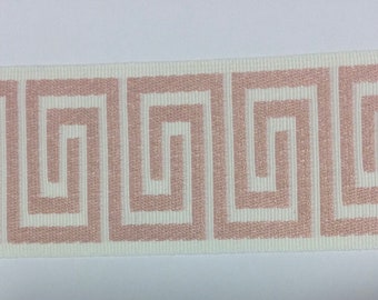 Price is for 2 yards Tangerine Greek Key Trim