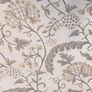 Kravet Lutron - Cream and Gray Linen Upholstery Fabric  -By The Yard