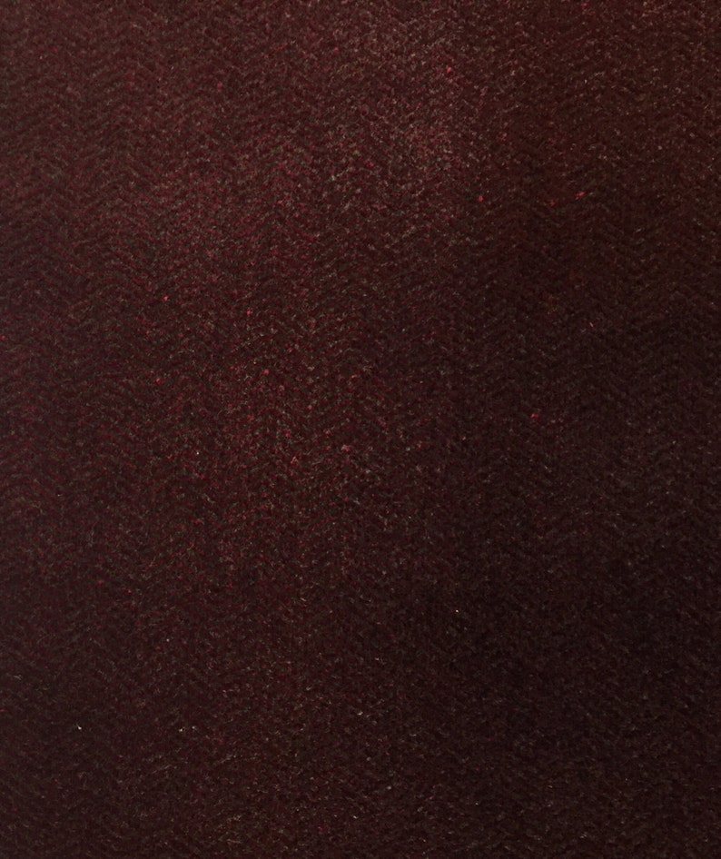 Mini Chevron Burgundy and Dark Gray Upholstery Fabric by the Yard image 1