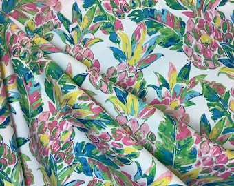 Vida Garden - Pineapple - Coastal - Novelty Fabric - Fabric by the Yard - Custom Cut Yardage - Pillows - Drapery - Upholstery - Bedding