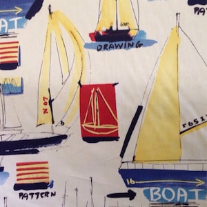 Ships Ahoy Fabric - Coastal Fabric - Beach Decor Fabric - Naturical Decor - Home Decor Fabric - Custom Cut Yardage - Pillows - Cushions