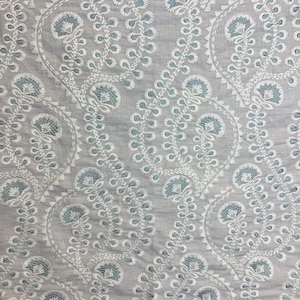 Coastal Mist- Cotton Blend - Light blue - beige - white - fabric by the yard