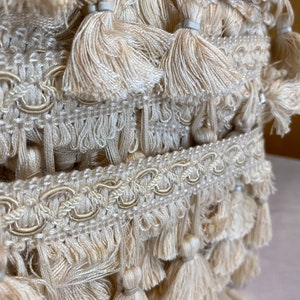 Off White Tassel Fringe - Trim - Accent Pillows - Tassel Fringe By The Yard - Custom Cut Yardage - Pillow Accents - Drapery Edging - White