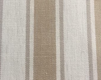 Natural Stripe - Off White - Natural - Heavy Upholstery Fabric By The  Yard