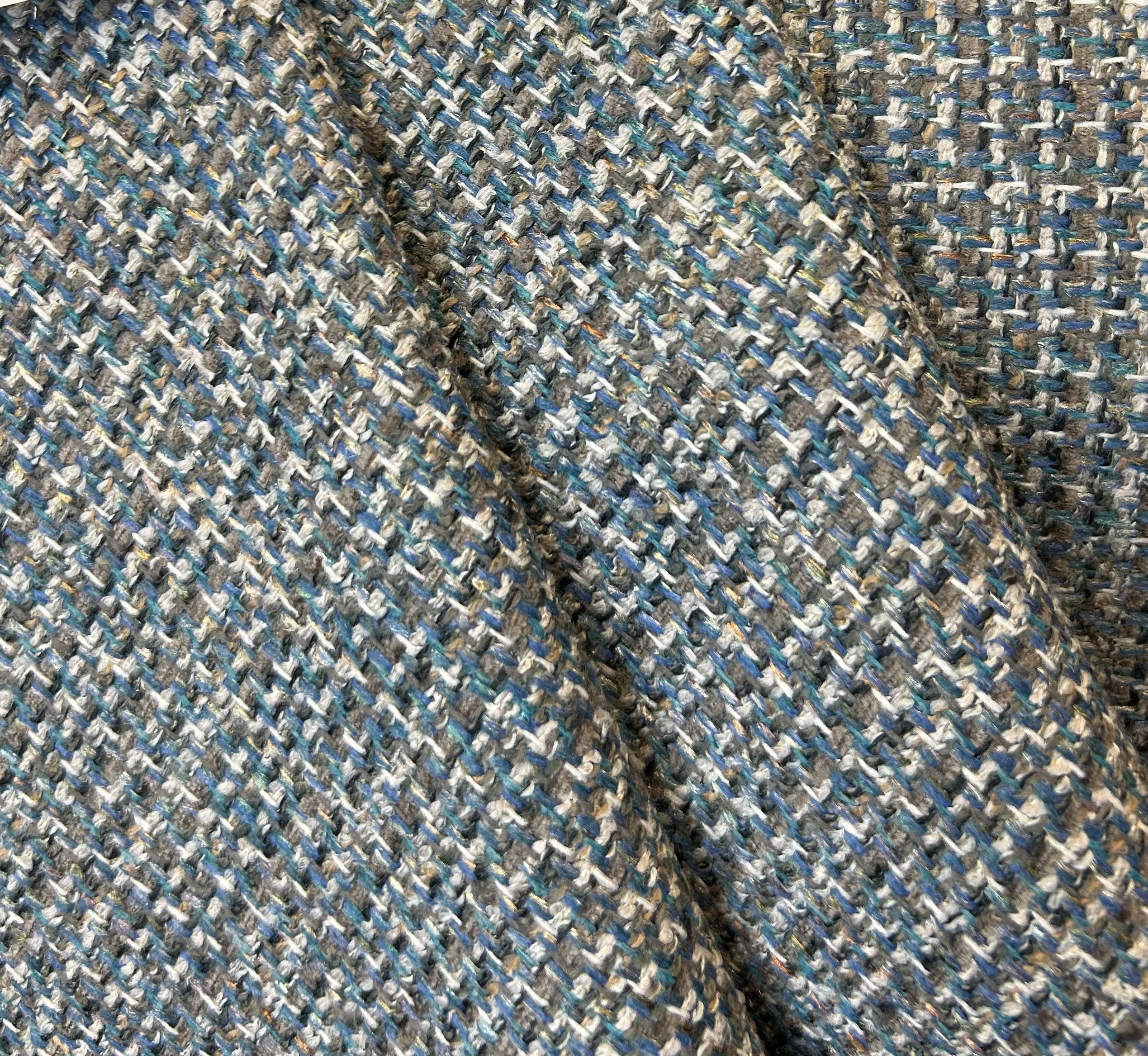 Reagan Woven Turquoise, Gray, and Blue Upholstery Fabric - Upholstery ...