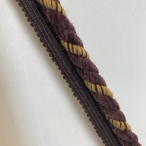 Royal Maroon and Gold Lip Cord - Trim by the Yard - 1/2&quot; Lip Cord for Pillow and Cushions for Home Decor - Embellishments - Custom Cut Trims