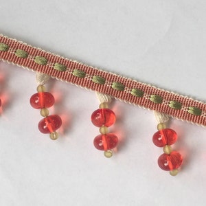 Cherry Fantasy Trim - Home Decor Trim - Trim by The Yard - Custom Cut Trim - Pillow Trim - Drapery Trim - Pink Trim - Red Trim - Lamp Shades