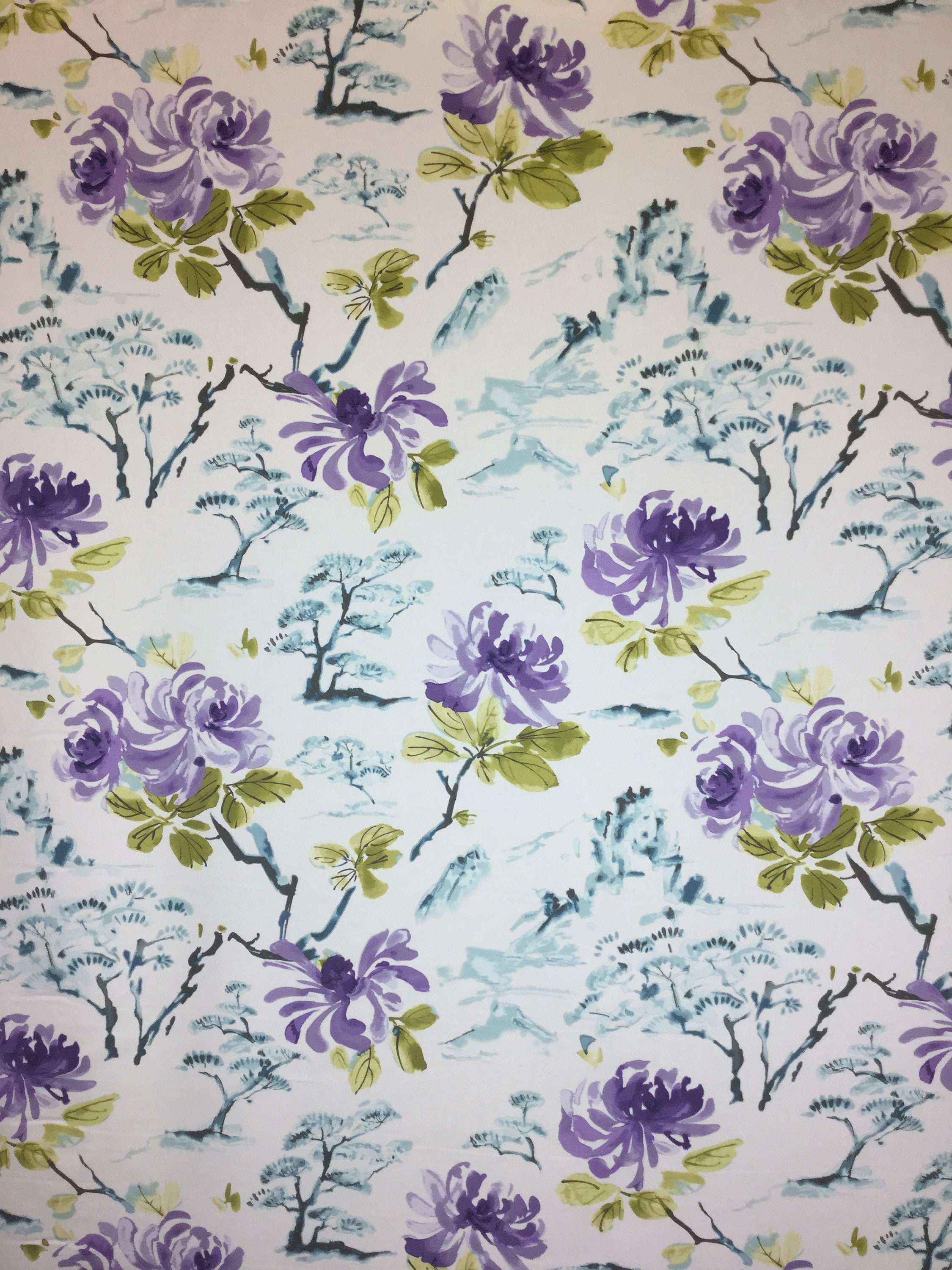 Aleen Bloom Multicolor Floral Floral Blue Background Floral Upholstery  Fabric Floral Pillow Fabric Fabric by the Yard 