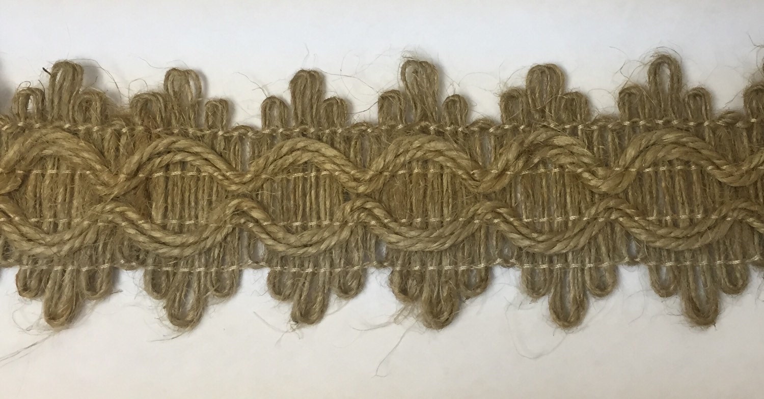 Jute Scalloped Flat Braid Upholstery Trim by the Yard Etsy