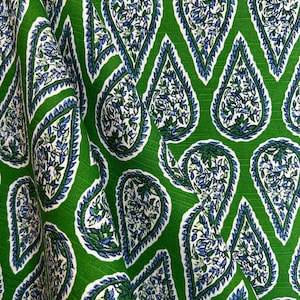 Lacefield Anya Kelly - Cotton print - Kelly green - blue - fabric by the yard