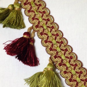 Ruby Apple Tassel Fringe - Upholstery Trim by the Yard - Custom Cut Yardage - Furniture Embellishment - Pillows - Cushions - Drapery - Chair
