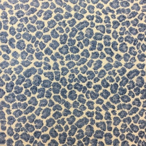 Blue Cheetah Fabric, Chenille Fabric, Leopard, Upholstery Fabric By The Yard, Blue Cheetah Pillow Covers, Custom Made,  Cushion Covers