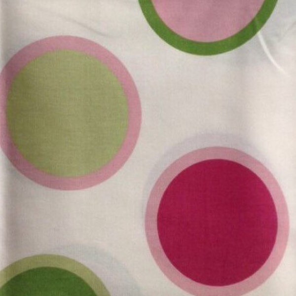 Circles - Pink/Green - Upholstery Fabric by the Yard - Fast Shipping
