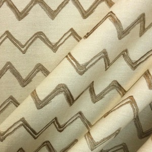 Weber Dijon - Chevron Stripes - Embroidered Chevron Stripes - Fabric by the Yard