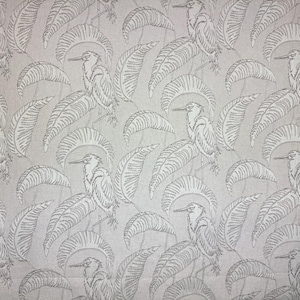 Tropicale Parchment - tropical - bird - leaf - coastal - neutral - cream - upholstery fabric - drapery fabric - fabric by the yard