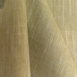 Light Yellow Striate Linen - solid - stylish - functional - home decor - drapery fabric - fabric by the yard