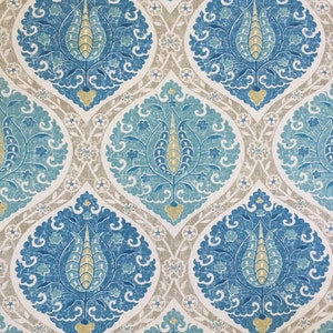 Patrina Aquifer - Turquoise and Aqua - Moroccan Style - Upholstery Fabric By The YArd
