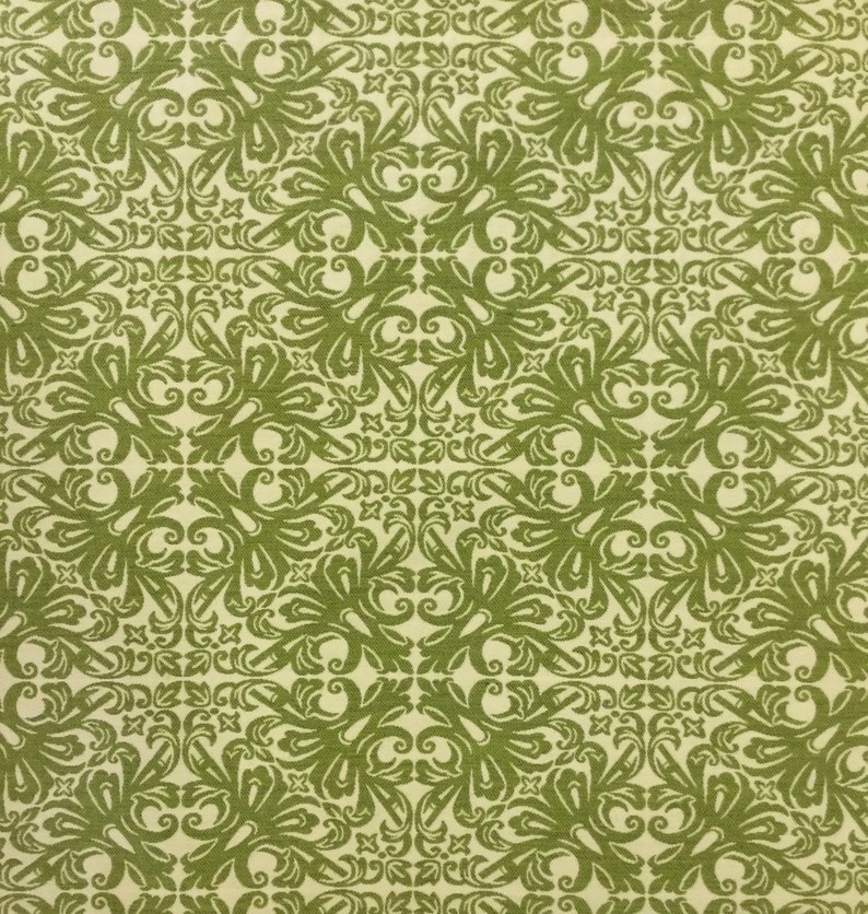Green Damask Trellis Upholstery Fabric by the Yard Custom Etsy
