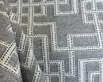 Gray Road Runner - geometric - grey - white - modern - sleek - upholstery fabric - home decor - fabric by the yard
