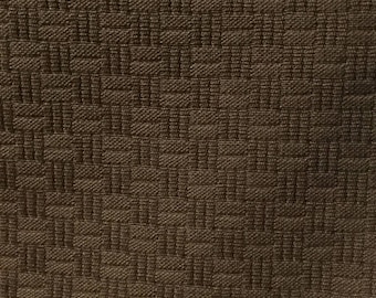 Woven Brown Squares - Upholstery Fabric by The Yard