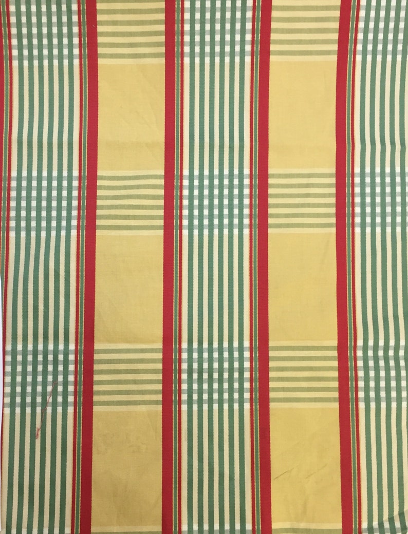 Red Green Yellow Plaid Upholstery Fabric by The Yard Etsy