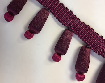 Fuchsia and Grape Beaded - Trim By The Yard
