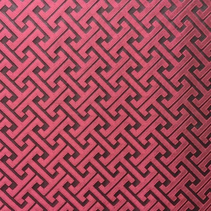 Red Greek Key - Tone on Tone - Fabric by the Yard - Drapery Fabric - Pillow Covers