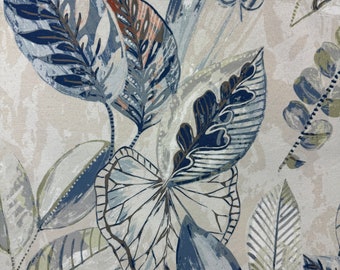 Wren blue Floral - traditional - large flower - traditional - home decor - draprey fabric - upholstery fabric - fabric by the yard