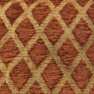 Orange Soft Textured Diamond - Upholstery Fabric by the Yard
