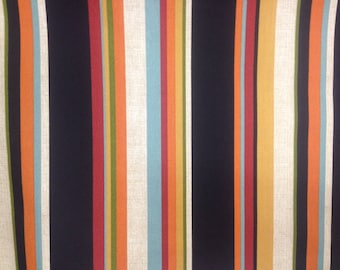 Outdoor Stripe fabric - Freespirit Stripe Ebony Outdoor Fabric - Outdoor Stripe Fabric - Outdoor Cushions - Patio Furniture