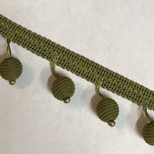 Grass Green - Beaded Ball Fringe  - Trim by the Yard - Custom Cut Yardage - Pillow Embellishments - Drapery Embellishments - Lamp Shades