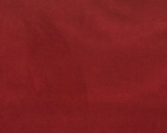 Tacto aterciopelado rojo sólido - Tela de tapicería - Tela cortada a medida - Fundas de almohada - Tapicería otomana -