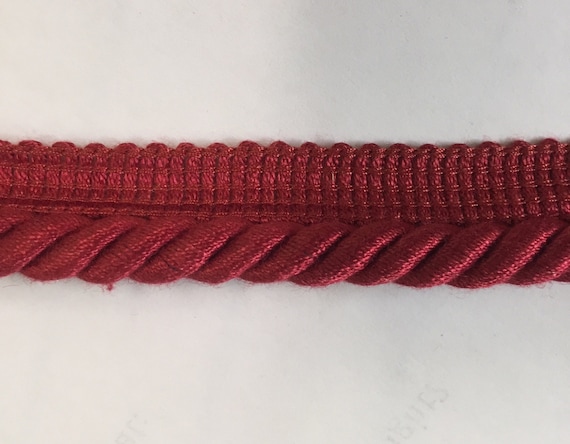Red Cord Trim - Trim By The Yard - Home Decor Trim - Trim for Pillows - Drapery Accents - Lamp Shades - Custom Cut Yardage - Sofa Cushions