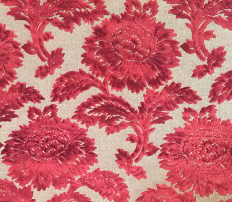 High End Deep Red Velvet Upholstery Fabric Upholstery Etsy
