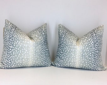 Aqua Antelope Pillow Cover - Animal Print Pillow Cover - Aqua Pillow Cover