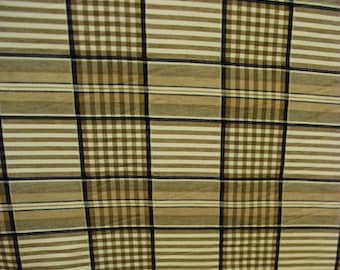 Brown, Black, and Cream Plaid Upholstery and Home Decor Fabric