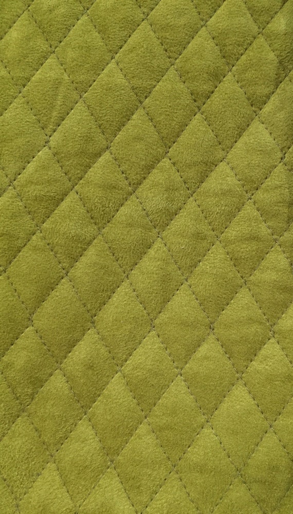 Soft Green Quilted Upholstery Fabric by the Yard Etsy
