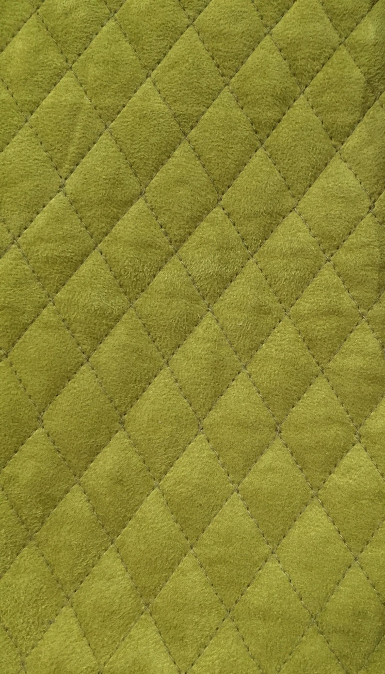 Soft Green Quilted Upholstery Fabric by the Yard Etsy
