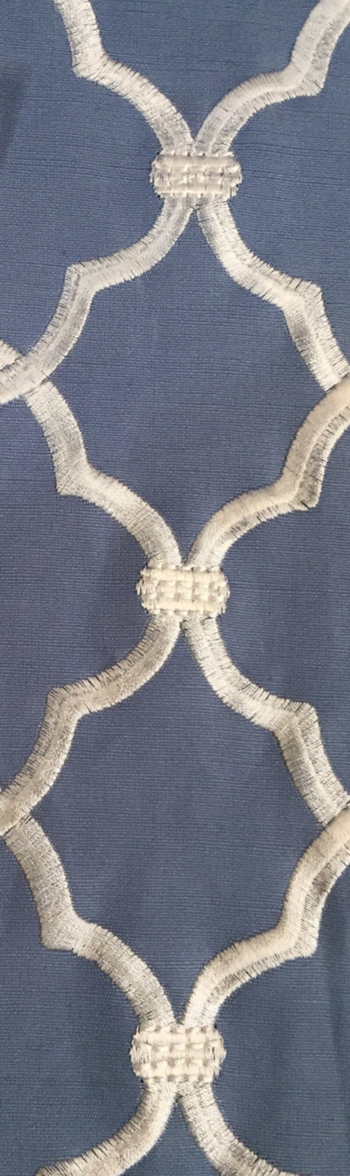 Soft Blue Geometric Pattern Upholstery Fabric by the Yard Etsy