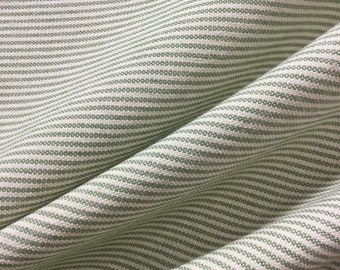 Stella Menthol - Green Chain Stripe - Green Stripe Bedskirt - Green Pillow Shams - Green Stripe Throw Pillows - Fabric by the Yard