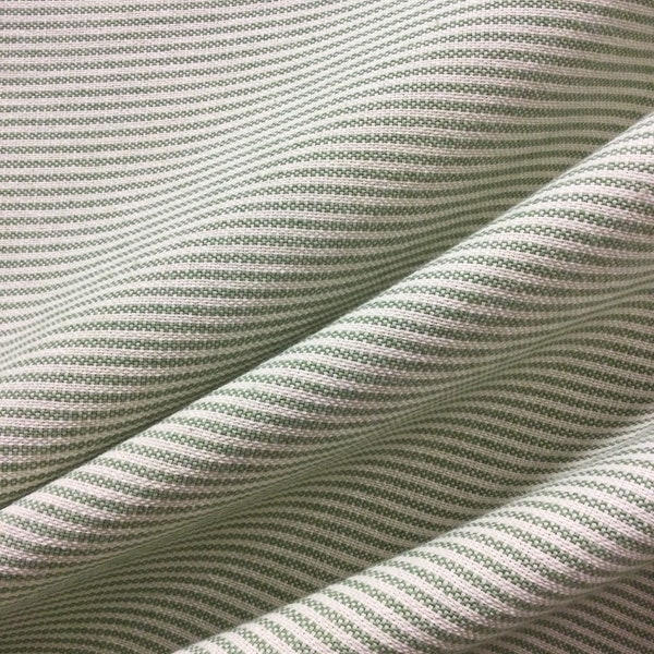 Stella Menthol - Green Chain Stripe - Green Stripe Bedskirt - Green Pillow Shams - Green Stripe Throw Pillows - Fabric by the Yard