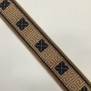 Greek Key Flat Braid - Copper and Black Braid