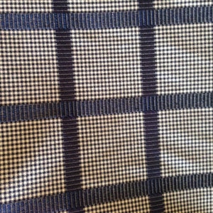 Navy Check Grid Upholstery Fabric - Upholstery Fabric By The Yard