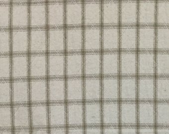 Off White And Cream Check - Upholstery Fabric  By The Yard  - Fast Shipping