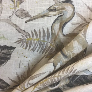 Heron Natural - Bittern Truffle - Coastal Home Decor Fabric - Bird Fabric - Beach Decor - Fabric By The Yard  - Coastal Decor