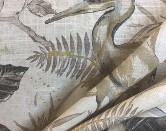 Heron Natural - Bittern Truffle - Coastal Home Decor Fabric - Bird Fabric - Beach Decor - Fabric By The Yard  - Coastal Decor
