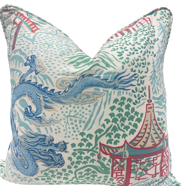 Red and Aqua Pillow Etsy