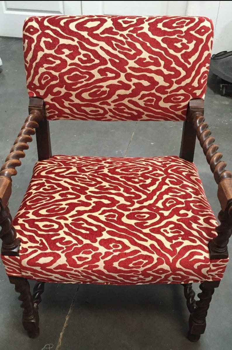 Zebra Red Chenille Fabric Zebra Chair Upholstery Red Zebra ...