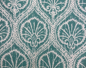 Turquoise  Sea Fan - Upholstery Fabric - Turquoise Upholstery Fabric - Turquoise Pillow Covers - Custom Cut Yardage - Fabric by the Yard